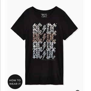 AC/DC Leopard Crew Tee Black